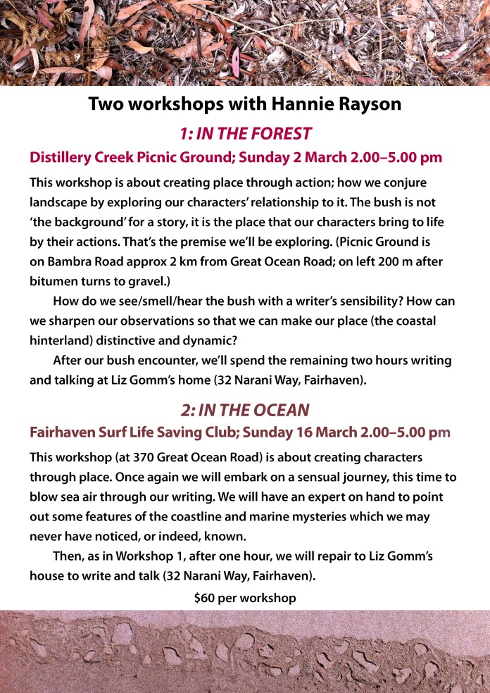 Hannie Rayson Writers Workshops: In the Forest & In the Ocean